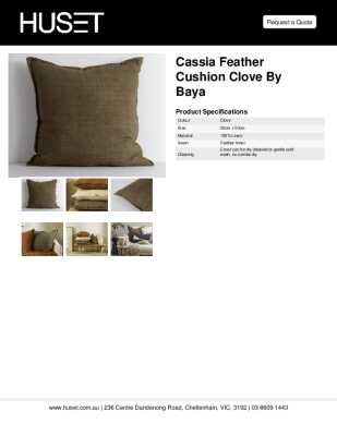 Tear Sheet: Cassia Feather Cushion Clove by Baya