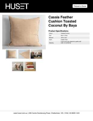 Tear Sheet: Cassia Feather Cushion Toasted Coconut by Baya