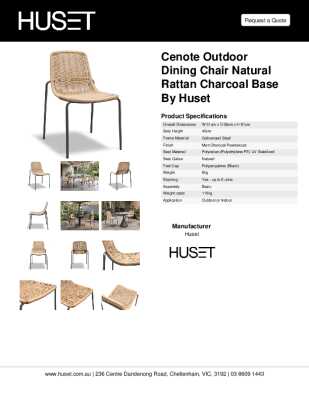 Tear Sheet: Cenote Outdoor Dining Chair Natural Rattan Charcoal Base by Huset