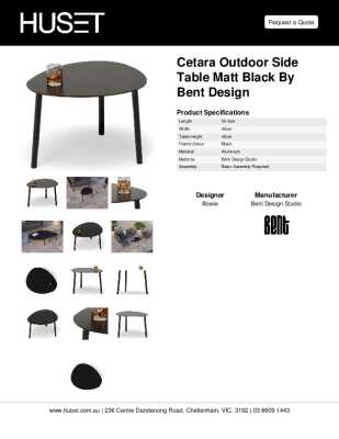 Tear Sheet: Cetara Outdoor Side Table Matt Black by Bent Design