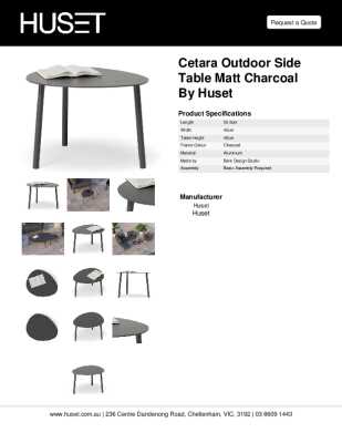 Tear Sheet: Cetara Outdoor Side Table Matt Charcoal by Huset
