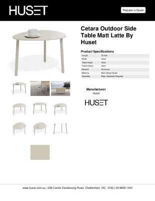 Tear Sheet: Cetara Outdoor Side Table Matt Latte by Huset