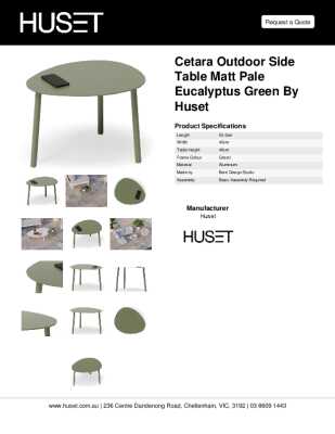 Tear Sheet: Cetara Outdoor Side Table Matt Pale Eucalyptus Green by Huset