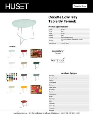 Tear Sheet: Cocotte Low/Tray Table by Fermob