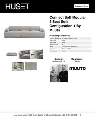 Tear Sheet: Connect Soft Modular 3 Seat Sofa Configuration 1 by Muuto