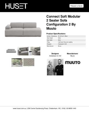 Tear Sheet: Connect Soft Modular 2 Seater Sofa Configuration 2 by Muuto