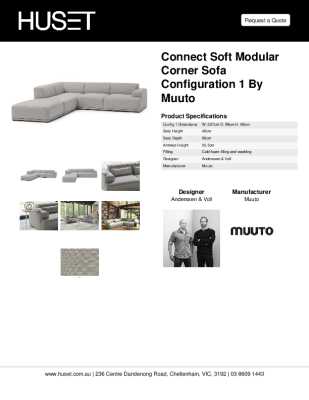 Tear Sheet: Connect Soft Modular Corner Sofa Configuration 1 by Muuto