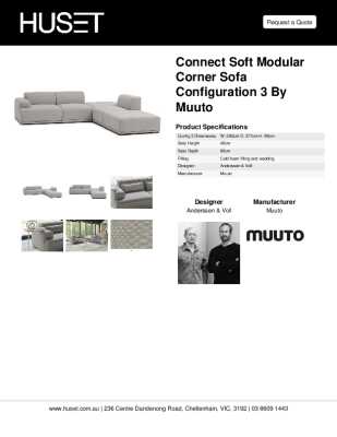 Tear Sheet: Connect Soft Modular Corner Sofa Configuration 3 by Muuto