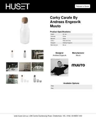Tear Sheet: Corky Carafe by Andreas Engesvik Muuto
