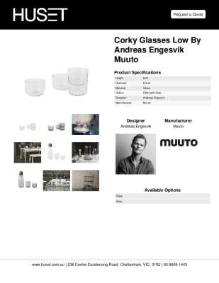 Tear Sheet: Corky Glasses Low by Andreas Engesvik Muuto
