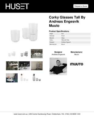 Tear Sheet: Corky Glasses Tall by Andreas Engesvik Muuto