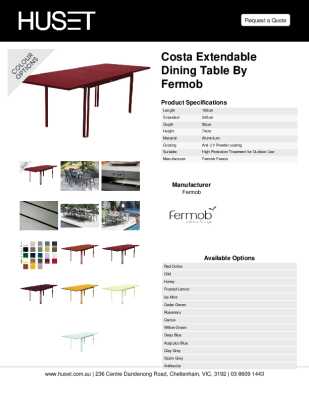 Tear Sheet: Costa Extendable Dining Table by Fermob
