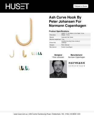 Tear Sheet: Ash Curve Hook by Peter Johansen for Normann Copenhagen