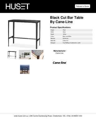 Tear Sheet: Black Cut Bar Table by Cane-line 