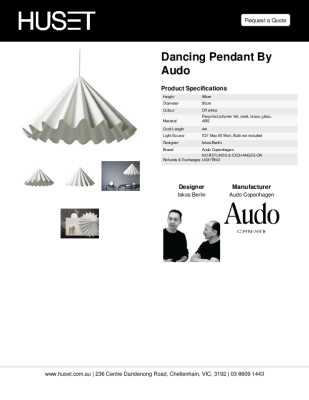 Tear Sheet: Dancing Pendant by Audo