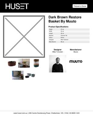 Tear Sheet: Dark Brown Restore Basket by Muuto