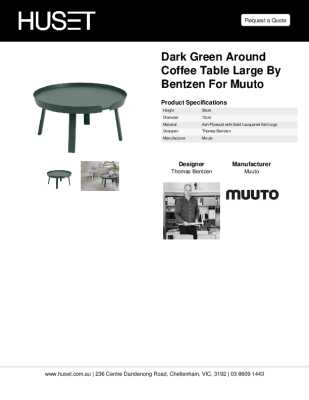 Tear Sheet: Dark Green Around Coffee Table Large by Bentzen for Muuto