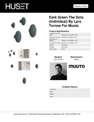 Tear Sheet: Dark Green The Dots (Individual) by Lars Tornoe for Muuto