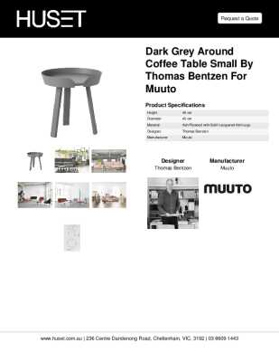 Tear Sheet: Dark Grey Around Coffee Table Small by Thomas Bentzen for Muuto