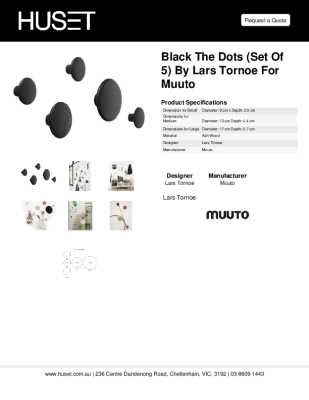 Tear Sheet: Black The Dots (Set of 5) by Lars Tornoe for Muuto 