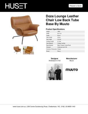 Tear Sheet: Doze Lounge Leather Chair Low Back Tube Base by Muuto