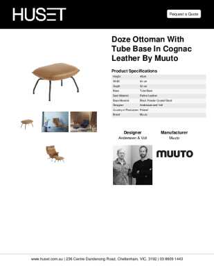 Tear Sheet: Doze Ottoman with Tube Base in Cognac Leather by Muuto
