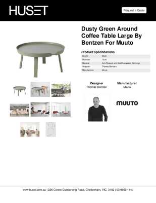 Tear Sheet: Dusty Green Around Coffee Table Large by Bentzen for Muuto
