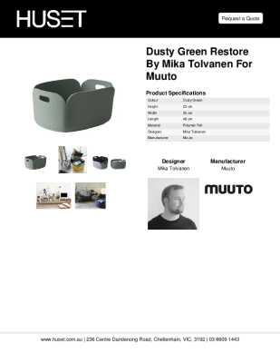 Tear Sheet: Dusty Green Restore by Mika Tolvanen for Muuto 