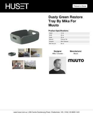 Tear Sheet: Dusty Green Restore Tray by Mika for Muuto