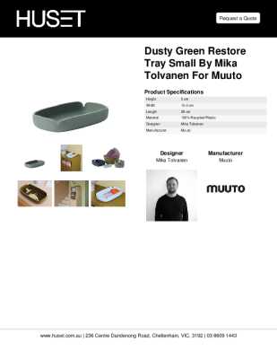 Tear Sheet: Dusty Green Restore Tray Small by Mika Tolvanen for Muuto