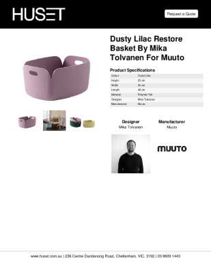 Tear Sheet: Dusty Lilac Restore Basket by Mika Tolvanen for Muuto