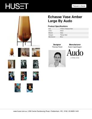 Tear Sheet: Echasse Vase Amber Large by Audo