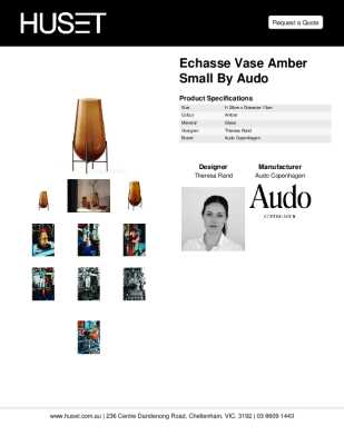 Tear Sheet: Echasse Vase Amber Small by Audo