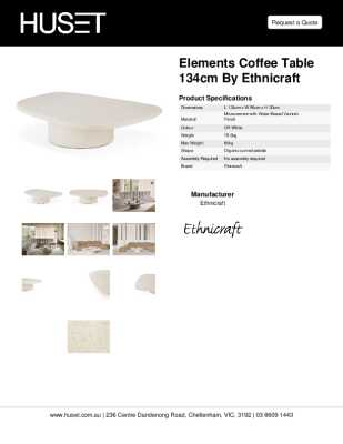 Tear Sheet: Elements Coffee Table 134cm by Ethnicraft
