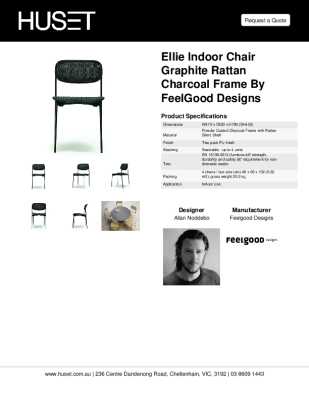 Tear Sheet: Ellie Indoor Chair Graphite Rattan Charcoal Frame by FeelGood Designs