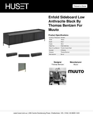 Tear Sheet: Enfold Sideboard 186cm Anthracite Black by Muuto