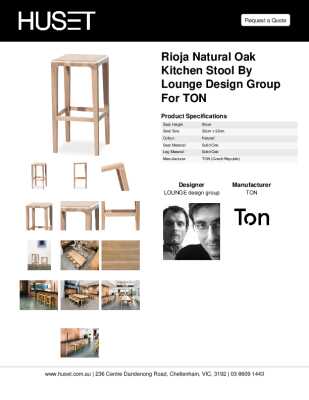 Tear Sheet: Rioja Natural Oak Kitchen Stool by Lounge Design Group for TON