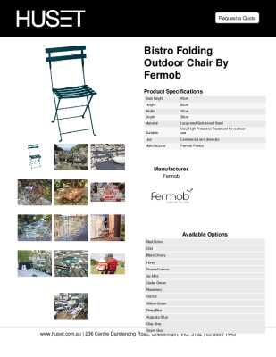 Tear Sheet: Bistro Folding Outdoor Chair by Fermob