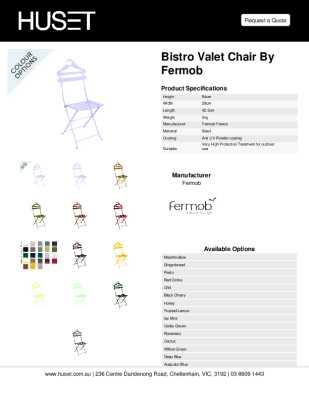 Tear Sheet: Bistro Valet Chair by Fermob 