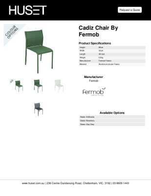 Tear Sheet: Cadiz Chair by Fermob