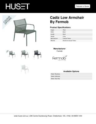 Tear Sheet: Cadiz Low Armchair by Fermob