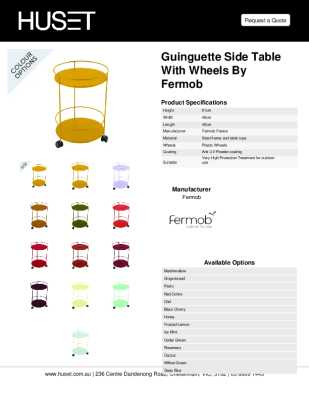 Tear Sheet: Guinguette Side Table with Wheels by Fermob 