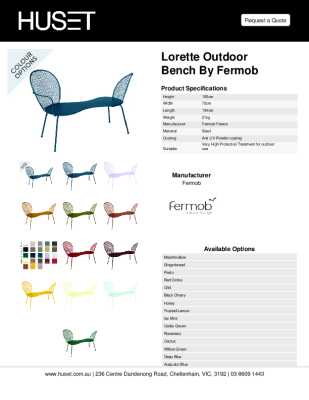 Tear Sheet: Lorette Outdoor Bench by Fermob 