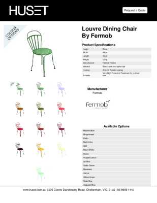 Tear Sheet: Louvre Dining Chair by Fermob 