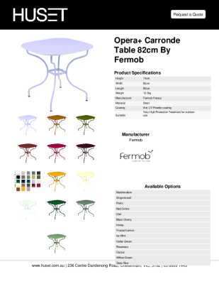 Tear Sheet: Opera+ Carronde Table 82cm by Fermob 