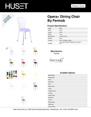 Tear Sheet: Opera+ Dining Chair by Fermob 