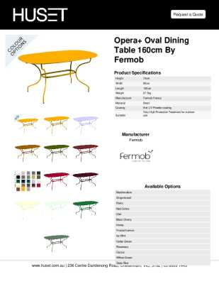 Tear Sheet: Opera+ Oval Dining Table 160cm by Fermob 