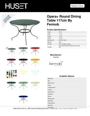 Tear Sheet: Opera+ Round Dining Table 117cm by Fermob 