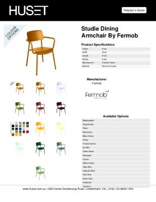 Tear Sheet: Studie Dining Armchair by Fermob