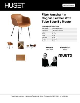 Tear Sheet: Fiber Armchair in Cognac Leather with Tube Base by Muuto